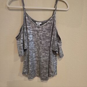 Bar III Metallic Cold Shoulder Tank Top